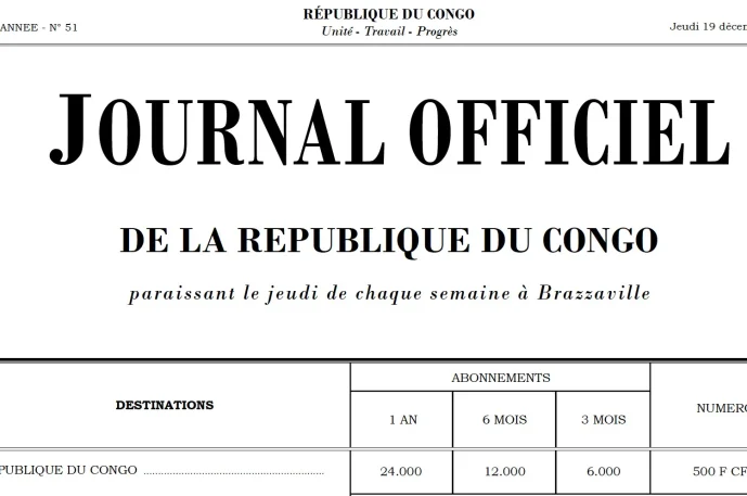 Journal officiel de la République du Congo